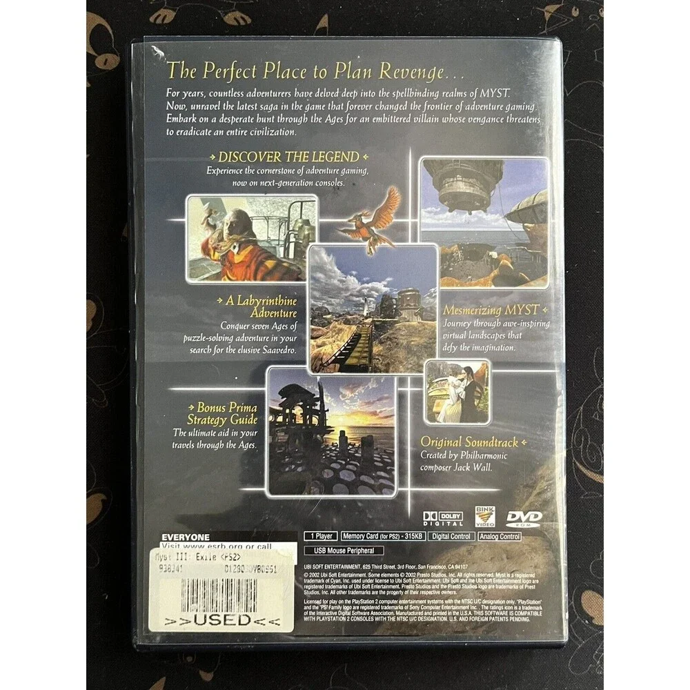 Myst III 3: Exile Sony PlayStation 2 PS2 CIB 2002 Ubisoft With Manual